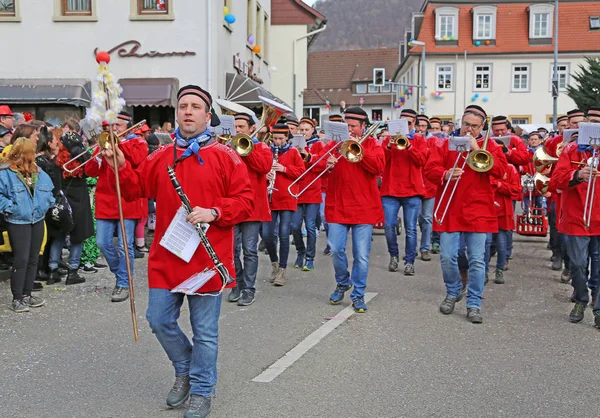 Donzdorf, Germany- March 03, 2019: traditional carnival processi — Stok fotoğraf