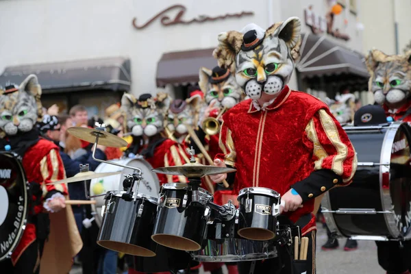 Donzdorf, Germania- 03 marzo 2019: tradizionali processi di carnevale — Foto Stock