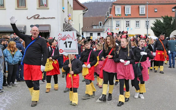 Donzdorf, Germany- March 03, 2019: traditional carnival processi — Stock Photo, Image