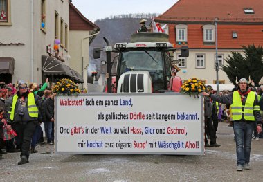 Donzdorf, Germany- March 03, 2019: traditional festive carnival procession