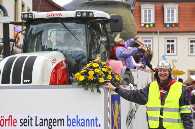 Donzdorf, Germany- March 03, 2019: traditional festive carnival procession