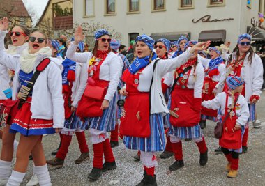 Donzdorf, Germany- March 03, 2019: traditional festive carnival procession