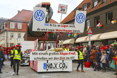 Donzdorf, Germany- March 03, 2019: traditional festive carnival procession