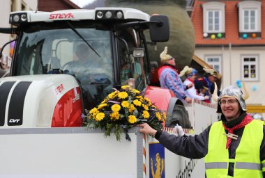Donzdorf, Germany- March 03, 2019: traditional festive carnival procession