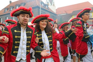 Donzdorf, Germany- March 03, 2019: traditional festive carnival procession