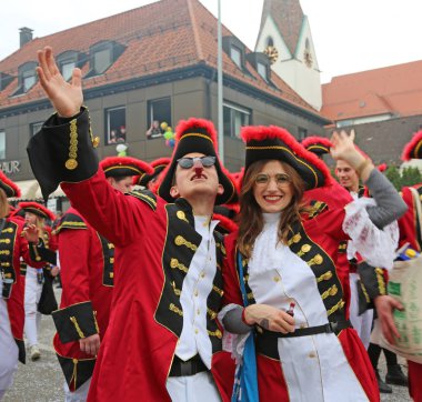 Donzdorf, Germany- March 03, 2019: traditional festive carnival procession