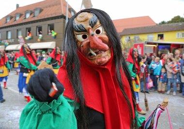Donzdorf, Germany- March 03, 2019: traditional festive carnival procession