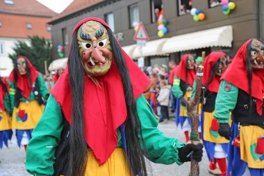 Donzdorf, Germany- March 03, 2019: traditional festive carnival procession