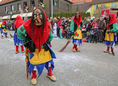 Donzdorf, Germany- March 03, 2019: traditional festive carnival procession