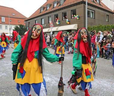 Donzdorf, Germany- March 03, 2019: traditional festive carnival procession