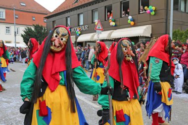 Donzdorf, Germany- March 03, 2019: traditional festive carnival procession