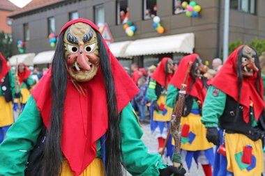 Donzdorf, Germany- March 03, 2019: traditional festive carnival procession