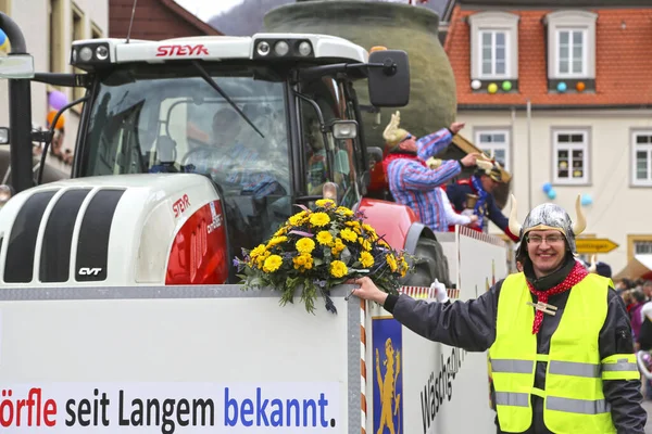 Donzdorf, Germany- March 03, 2019: traditional festive carnival procession
