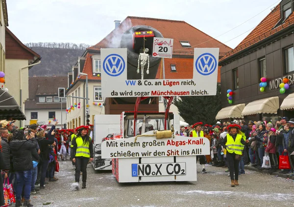 Donzdorf, Germany- March 03, 2019: traditional festive carnival procession