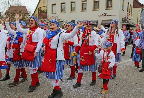 Donzdorf Alemanha Março 2019 Procissão Festiva Tradicional Carnaval — Fotografia de Stock