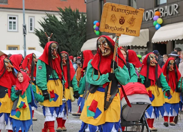 Donzdorf, Germany- March 03, 2019: traditional festive carnival procession