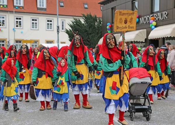 Donzdorf, Germany- March 03, 2019: traditional festive carnival procession