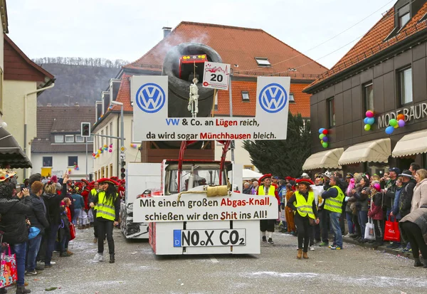 Donzdorf, Germany- March 03, 2019: traditional festive carnival procession