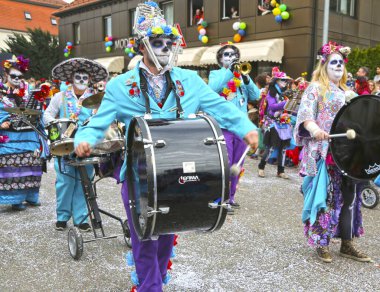 Donzdorf, Germany- March 03, 2019: traditional festive carnival procession