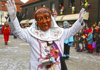 Donzdorf, Germany- March 03, 2019: traditional festive carnival procession