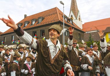 Donzdorf, Germany- March 03, 2019: traditional festive carnival procession