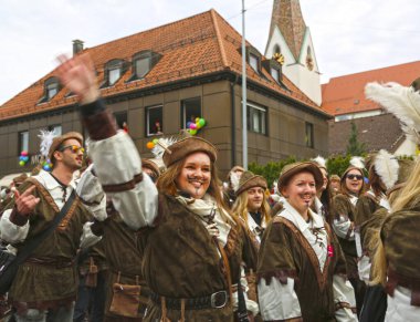 Donzdorf, Germany- March 03, 2019: traditional festive carnival procession