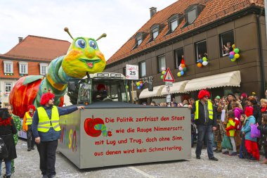 Donzdorf, Germany- March 03, 2019: traditional festive carnival procession