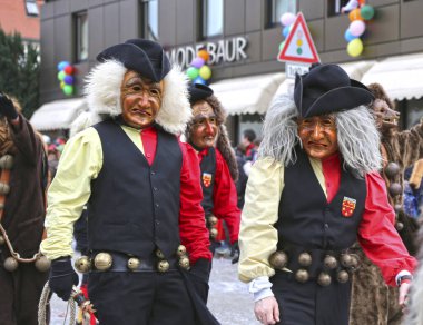 Donzdorf, Germany- March 03, 2019: traditional festive carnival procession