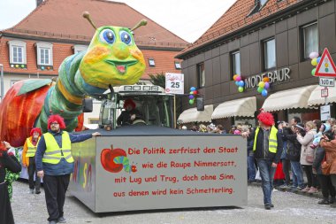 Donzdorf, Germany- March 03, 2019: traditional festive carnival procession