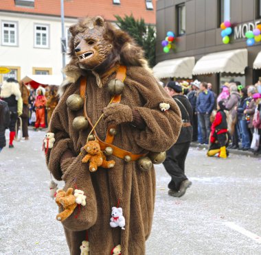 Donzdorf, Germany- March 03, 2019: traditional festive carnival procession