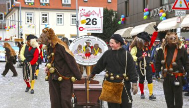 Donzdorf, Germany- March 03, 2019: traditional festive carnival procession