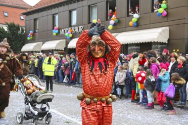 Donzdorf, Germany- March 03, 2019: traditional festive carnival procession