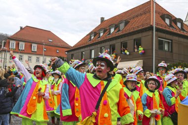 Donzdorf, Germany- March 03, 2019: traditional festive carnival procession