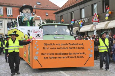 Donzdorf, Germany- March 03, 2019: traditional festive carnival procession