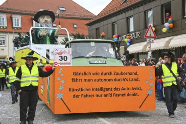 Donzdorf, Germany- March 03, 2019: traditional festive carnival procession