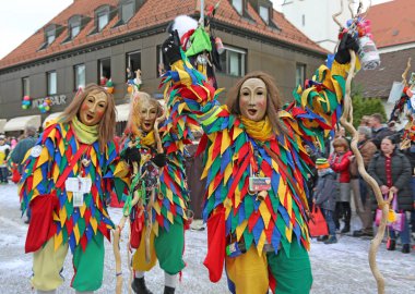 Donzdorf, Germany- March 03, 2019: traditional festive carnival procession