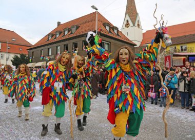 Donzdorf, Germany- March 03, 2019: traditional festive carnival procession