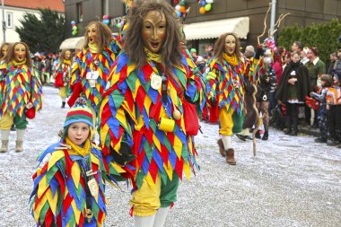 Donzdorf, Germany- March 03, 2019: traditional festive carnival procession