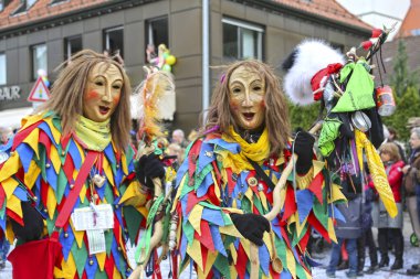 Donzdorf, Germany- March 03, 2019: traditional festive carnival procession