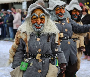Donzdorf, Germany- March 03, 2019: traditional festive carnival procession