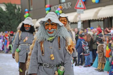 Donzdorf, Germany- March 03, 2019: traditional festive carnival procession