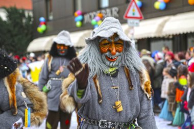 Donzdorf, Germany- March 03, 2019: traditional festive carnival procession
