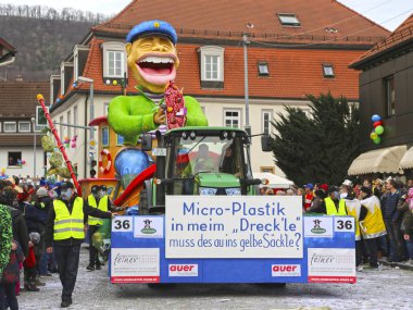 Donzdorf, Germany- March 03, 2019: traditional festive carnival procession
