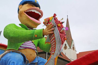 Donzdorf, Germany- March 03, 2019: traditional festive carnival procession
