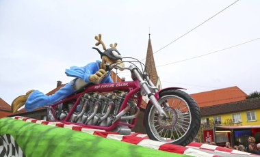 Donzdorf, Germany- March 03, 2019: traditional festive carnival procession