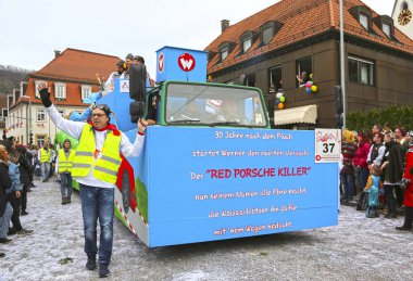Donzdorf, Germany- March 03, 2019: traditional festive carnival procession