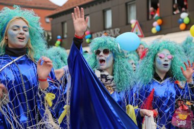 Donzdorf, Germany- March 03, 2019: traditional festive carnival procession