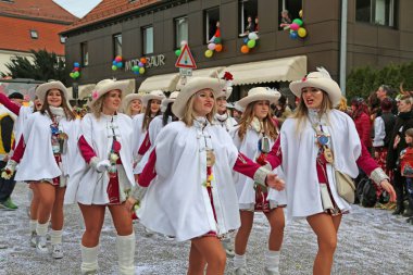 Donzdorf, Germany- March 03, 2019: traditional festive carnival procession