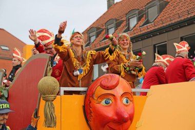 Donzdorf, Germany- March 03, 2019: traditional festive carnival procession
