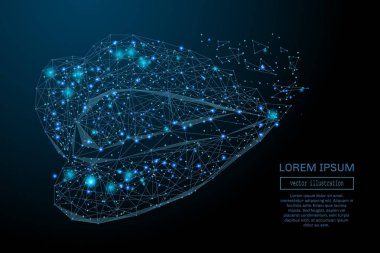 ağız düşük Poli mavi